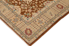 handmade Traditional Kafkaz Brown Beige Hand Knotted RECTANGLE 100% WOOL area rug 9X12