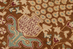 handmade Traditional Kafkaz Brown Beige Hand Knotted RECTANGLE 100% WOOL area rug 9X12