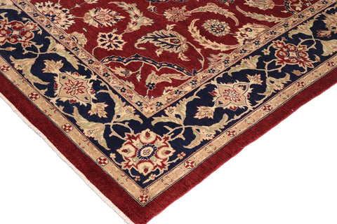 handmade Traditional Kafkaz Red Blue Hand Knotted RECTANGLE 100% WOOL area rug 11x14