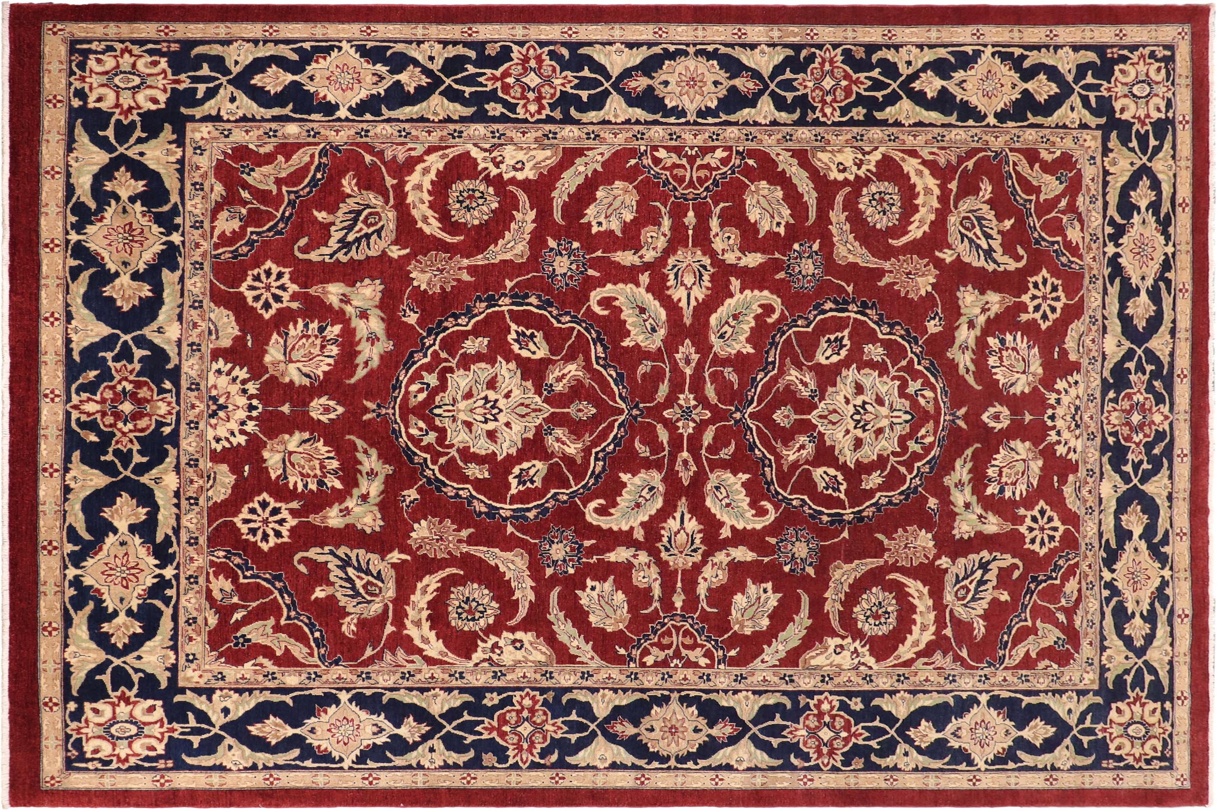 handmade Traditional Kafkaz Red Blue Hand Knotted RECTANGLE 100% WOOL area rug 11x14