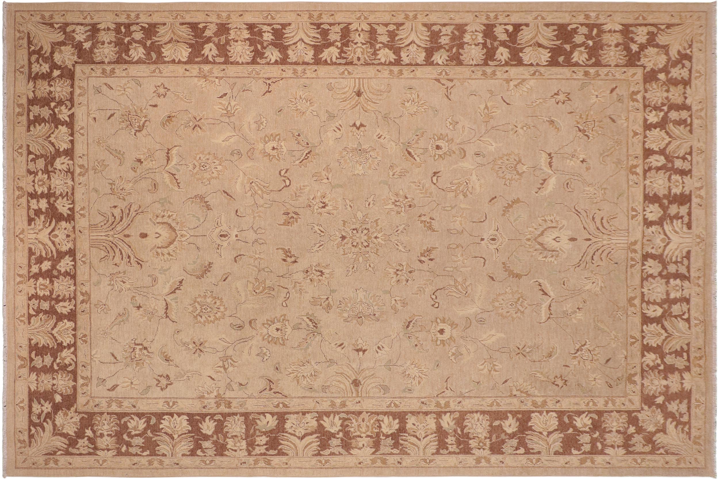 handmade Traditional Kafkaz Tan Brown Hand Knotted RECTANGLE 100% WOOL area rug 10x14