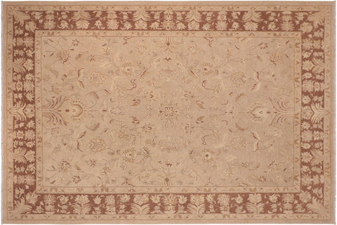 handmade Traditional Kafkaz Tan Brown Hand Knotted RECTANGLE 100% WOOL area rug 10x14