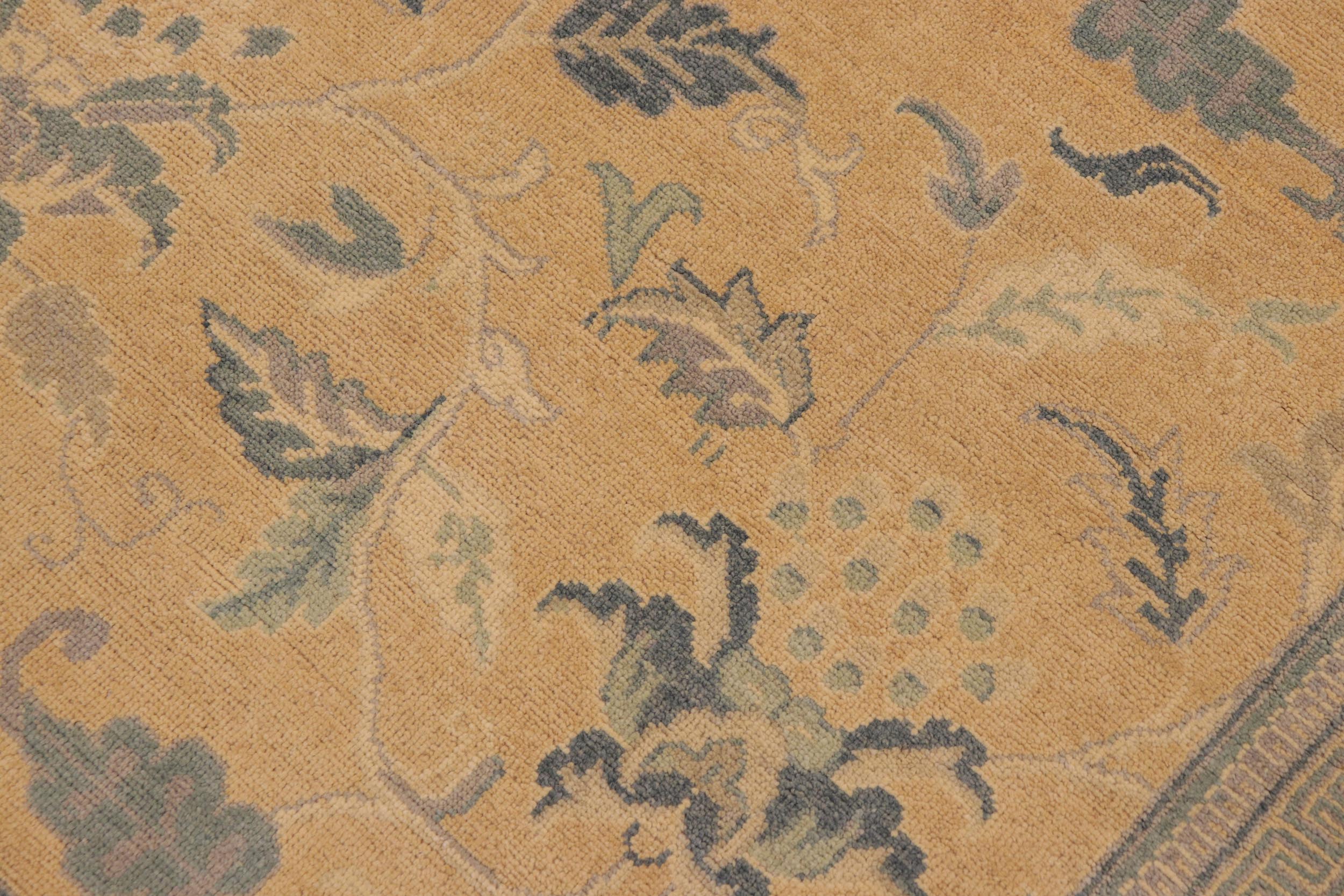 handmade Traditional Kafkaz Peach Beige Hand Knotted RECTANGLE 100% WOOL area rug 8x11