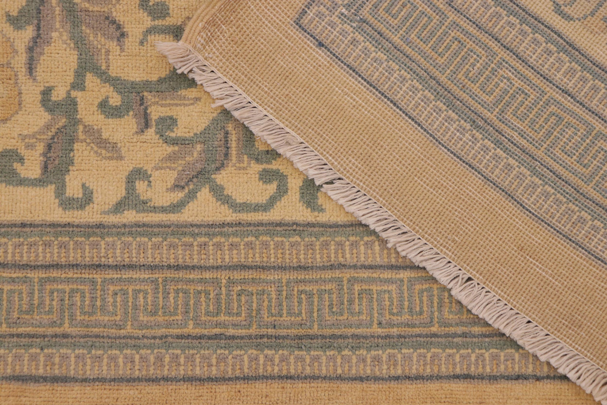 handmade Traditional Kafkaz Peach Beige Hand Knotted RECTANGLE 100% WOOL area rug 8x11