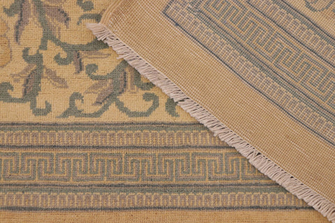 handmade Traditional Kafkaz Peach Beige Hand Knotted RECTANGLE 100% WOOL area rug 8x11