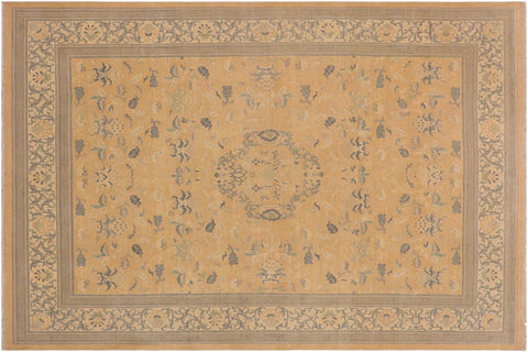 handmade Traditional Kafkaz Peach Beige Hand Knotted RECTANGLE 100% WOOL area rug 8x11