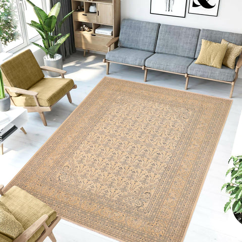 handmade Traditional Kafkaz Beige Gold Hand Knotted RECTANGLE 100% WOOL area rug 10x14