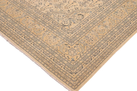 handmade Traditional Kafkaz Beige Gold Hand Knotted RECTANGLE 100% WOOL area rug 10x14