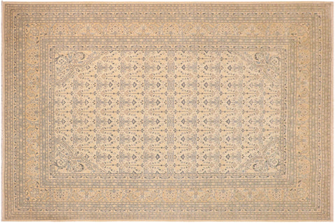 handmade Traditional Kafkaz Beige Gold Hand Knotted RECTANGLE 100% WOOL area rug 10x14