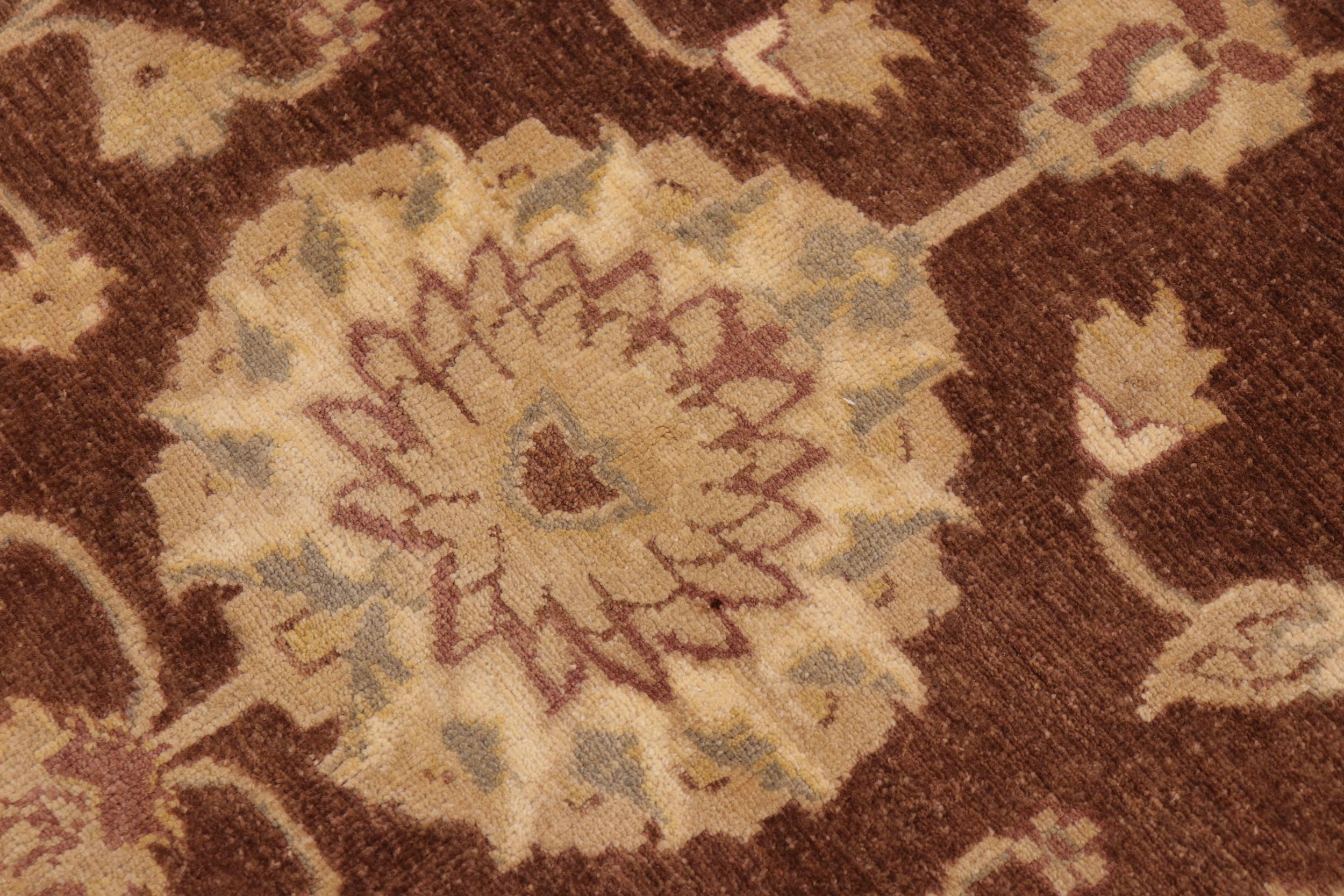 handmade Traditional Kafkaz Brown Beige Hand Knotted RECTANGLE 100% WOOL area rug 9x11