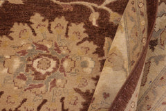 handmade Traditional Kafkaz Brown Beige Hand Knotted RECTANGLE 100% WOOL area rug 9X11