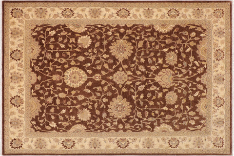 handmade Traditional Kafkaz Brown Beige Hand Knotted RECTANGLE 100% WOOL area rug 9x11