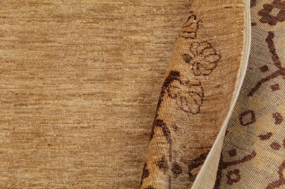 handmade Modern Kafkaz Tan Brown Hand Knotted RECTANGLE 100% WOOL area rug 9X12