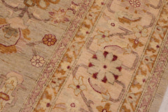 handmade Traditional Kafkaz Lt. Green Beige Hand Knotted RECTANGLE 100% WOOL area rug 9X12