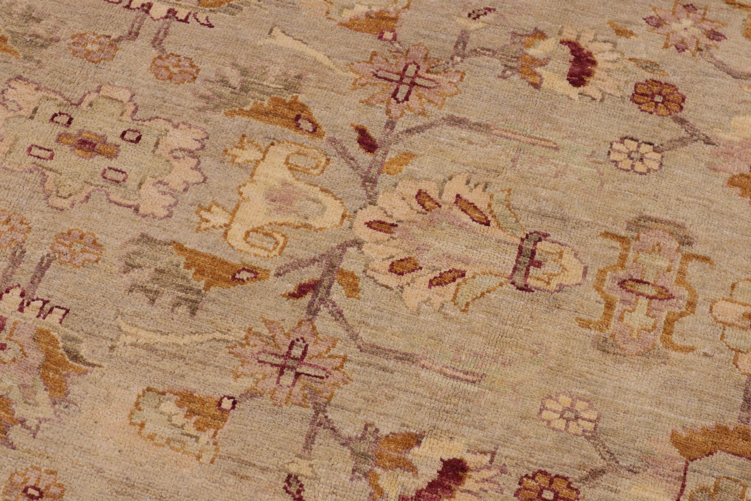 handmade Transitional Kafkaz Lt. Green Beige Hand Knotted RECTANGLE 100% WOOL area rug 9' x 12'