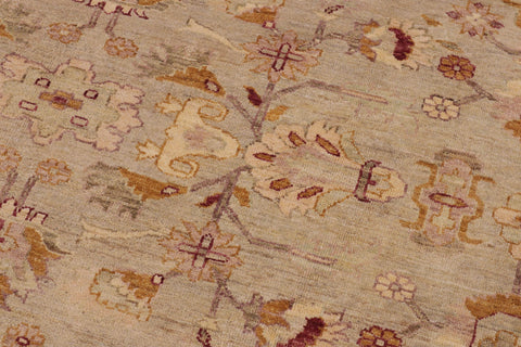 handmade Transitional Kafkaz Lt. Green Beige Hand Knotted RECTANGLE 100% WOOL area rug 9' x 12'