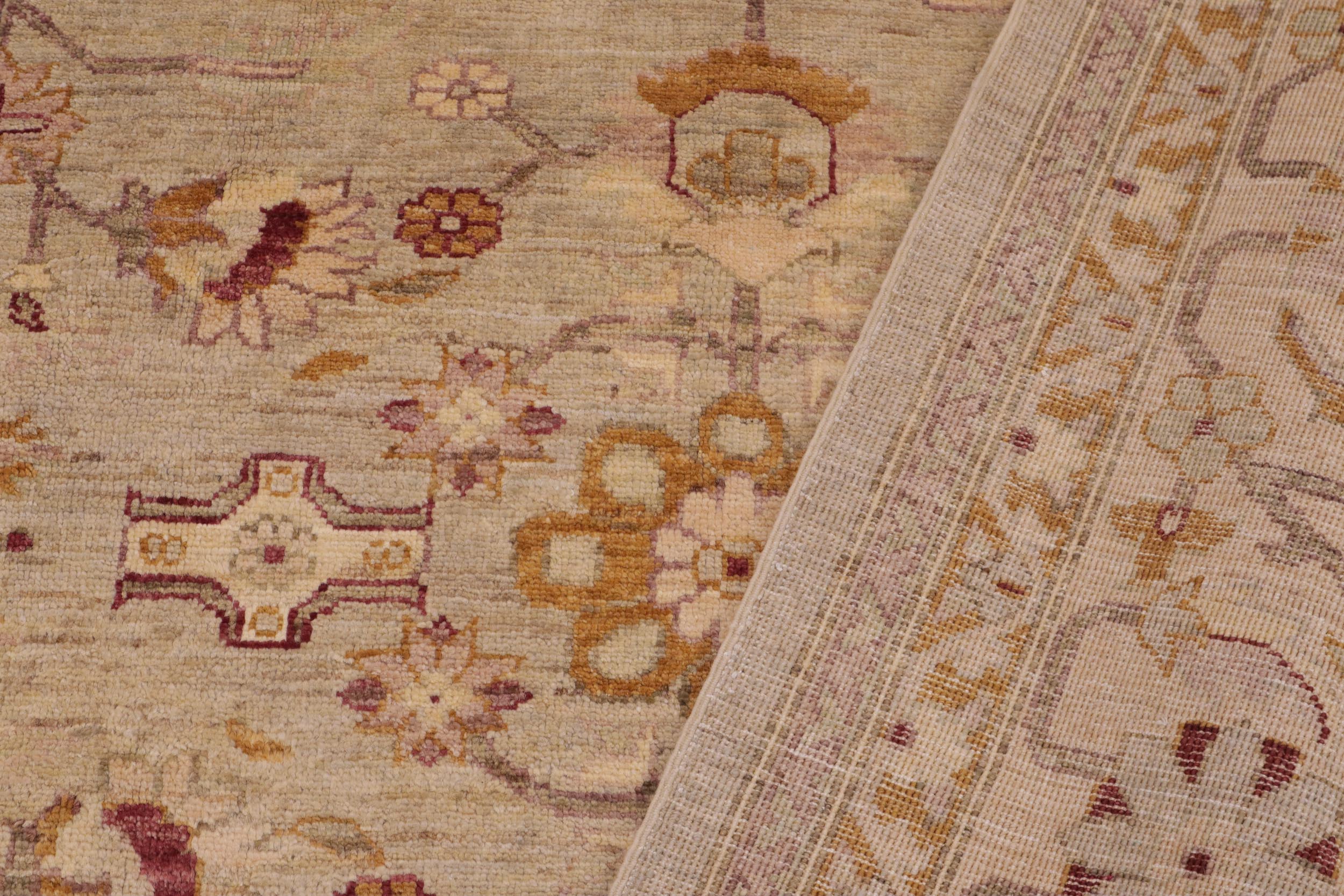 handmade Transitional Kafkaz Lt. Green Beige Hand Knotted RECTANGLE 100% WOOL area rug 9' x 12'