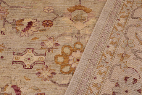 handmade Transitional Kafkaz Lt. Green Beige Hand Knotted RECTANGLE 100% WOOL area rug 9' x 12'