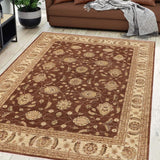 handmade Traditional Kafkaz Brown Beige Hand Knotted RECTANGLE 100% WOOL area rug 9 x 12