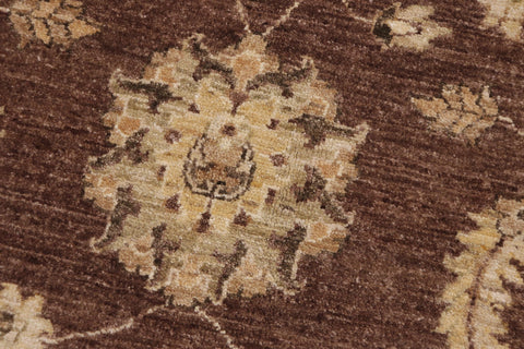 handmade Transitional Kafkaz Brown Beige Hand Knotted RECTANGLE 100% WOOL area rug 9' x 12'