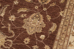 handmade Traditional Kafkaz Brown Beige Hand Knotted RECTANGLE 100% WOOL area rug 9X12