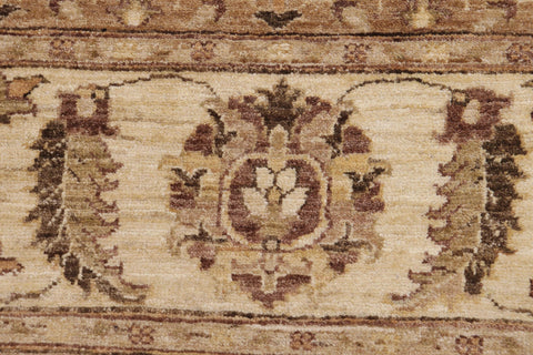 handmade Transitional Kafkaz Brown Beige Hand Knotted RECTANGLE 100% WOOL area rug 9' x 12'