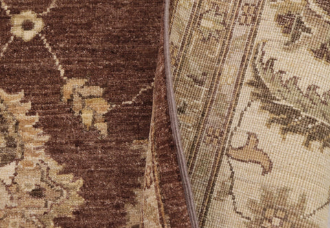 handmade Transitional Kafkaz Brown Beige Hand Knotted RECTANGLE 100% WOOL area rug 9' x 12'