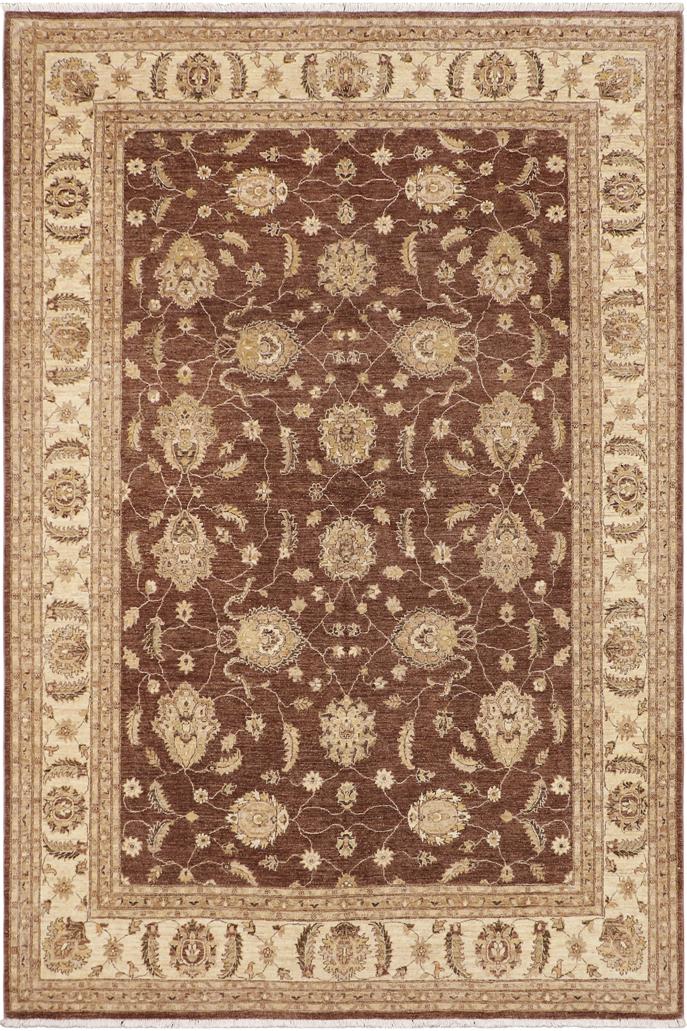 handmade Traditional Kafkaz Brown Beige Hand Knotted RECTANGLE 100% WOOL area rug 9X12