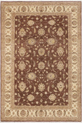 handmade Traditional Kafkaz Brown Beige Hand Knotted RECTANGLE 100% WOOL area rug 9X12