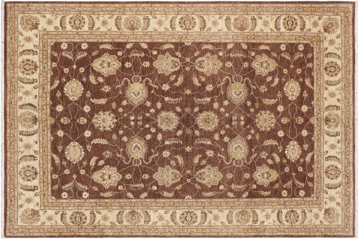 handmade Transitional Kafkaz Brown Beige Hand Knotted RECTANGLE 100% WOOL area rug 9' x 12'