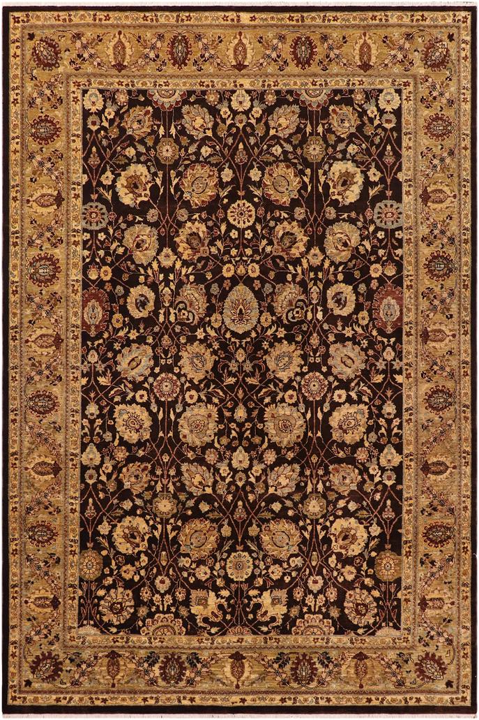 handmade Traditional Kafkaz Brown Olive Green Hand Knotted RECTANGLE 100% WOOL area rug 9X11