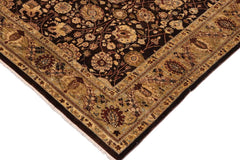 handmade Traditional Kafkaz Brown Olive Green Hand Knotted RECTANGLE 100% WOOL area rug 9X11