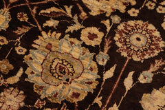 handmade Traditional Kafkaz Brown Olive Green Hand Knotted RECTANGLE 100% WOOL area rug 9X11