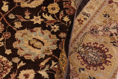 handmade Traditional Kafkaz Brown Olive Green Hand Knotted RECTANGLE 100% WOOL area rug 9X11