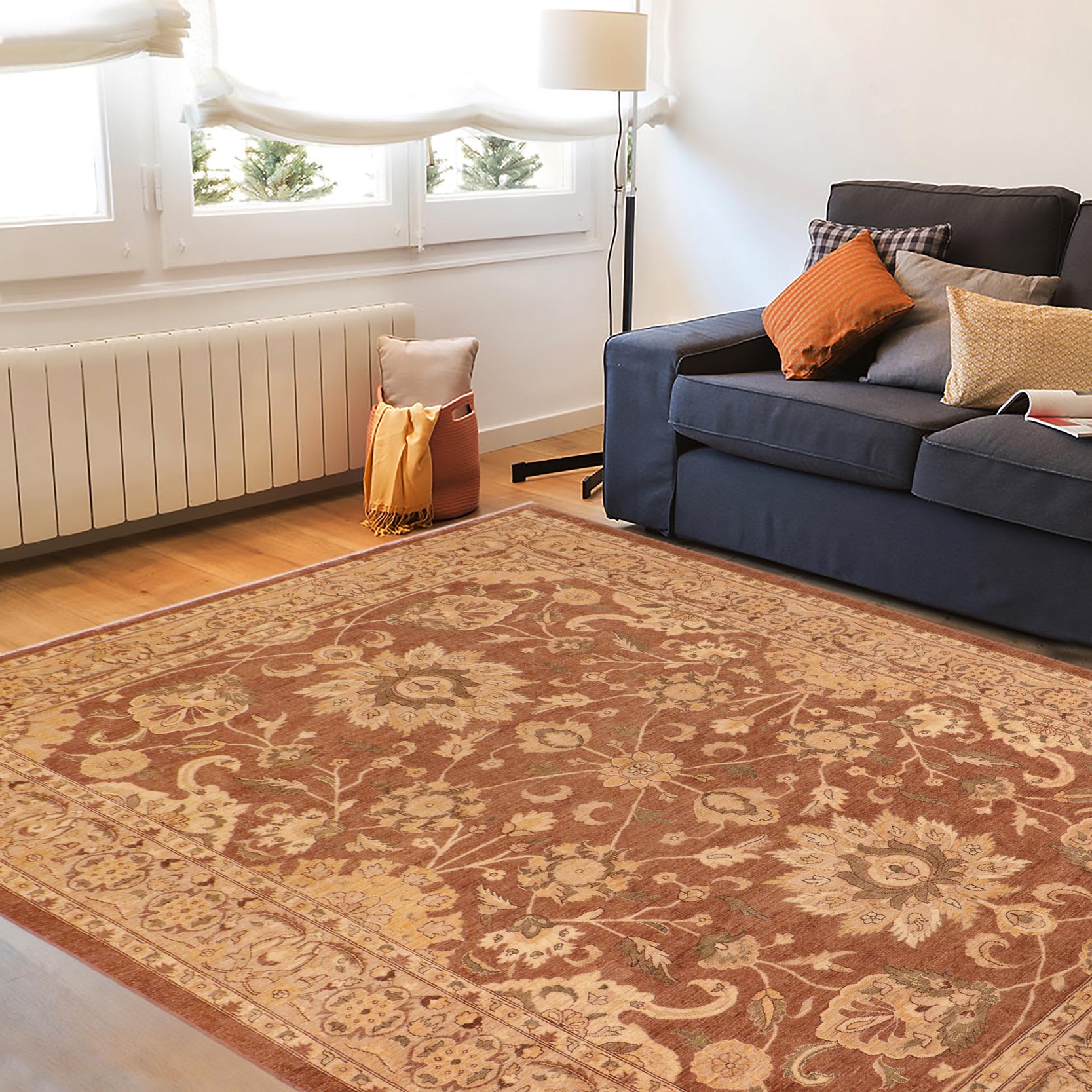 handmade Traditional Kafkaz Brown Dark Tan Hand Knotted RECTANGLE 100% WOOL area rug 10x13