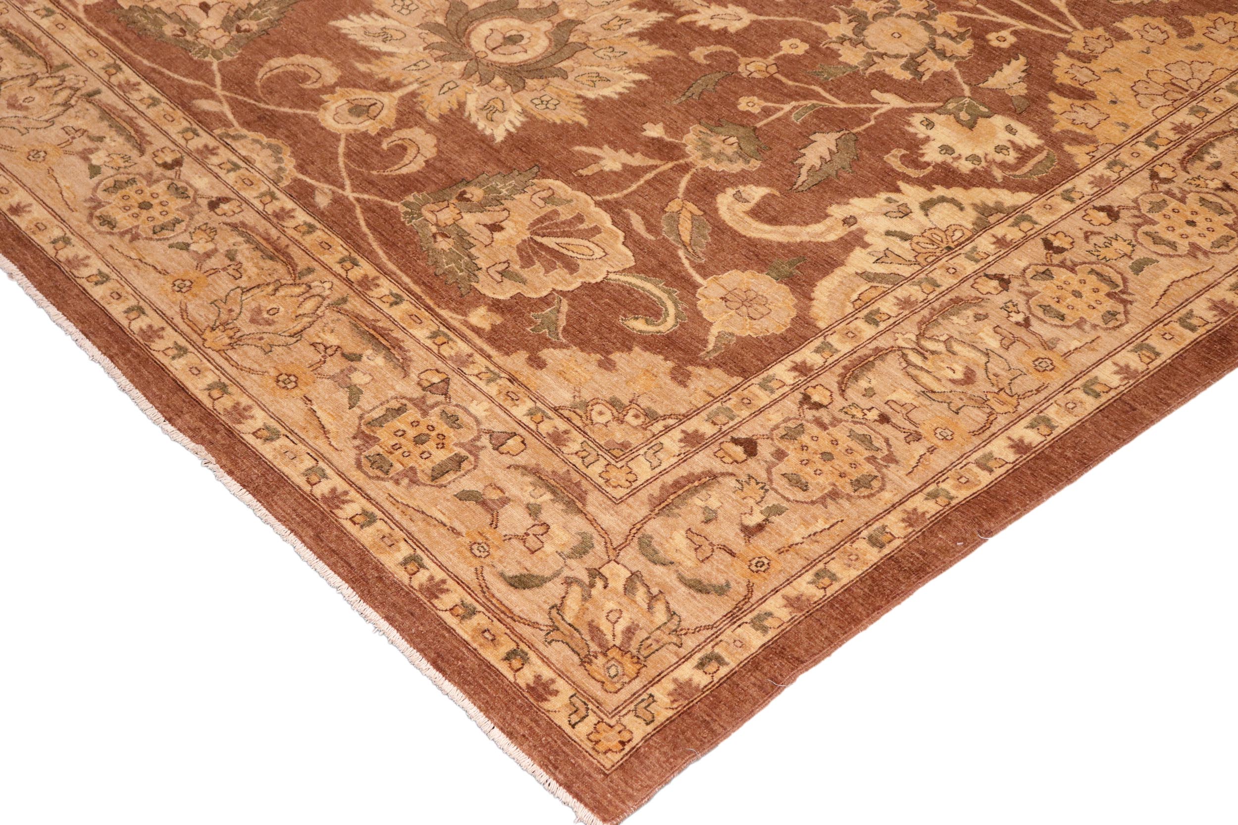 handmade Traditional Kafkaz Brown Dark Tan Hand Knotted RECTANGLE 100% WOOL area rug 10x13