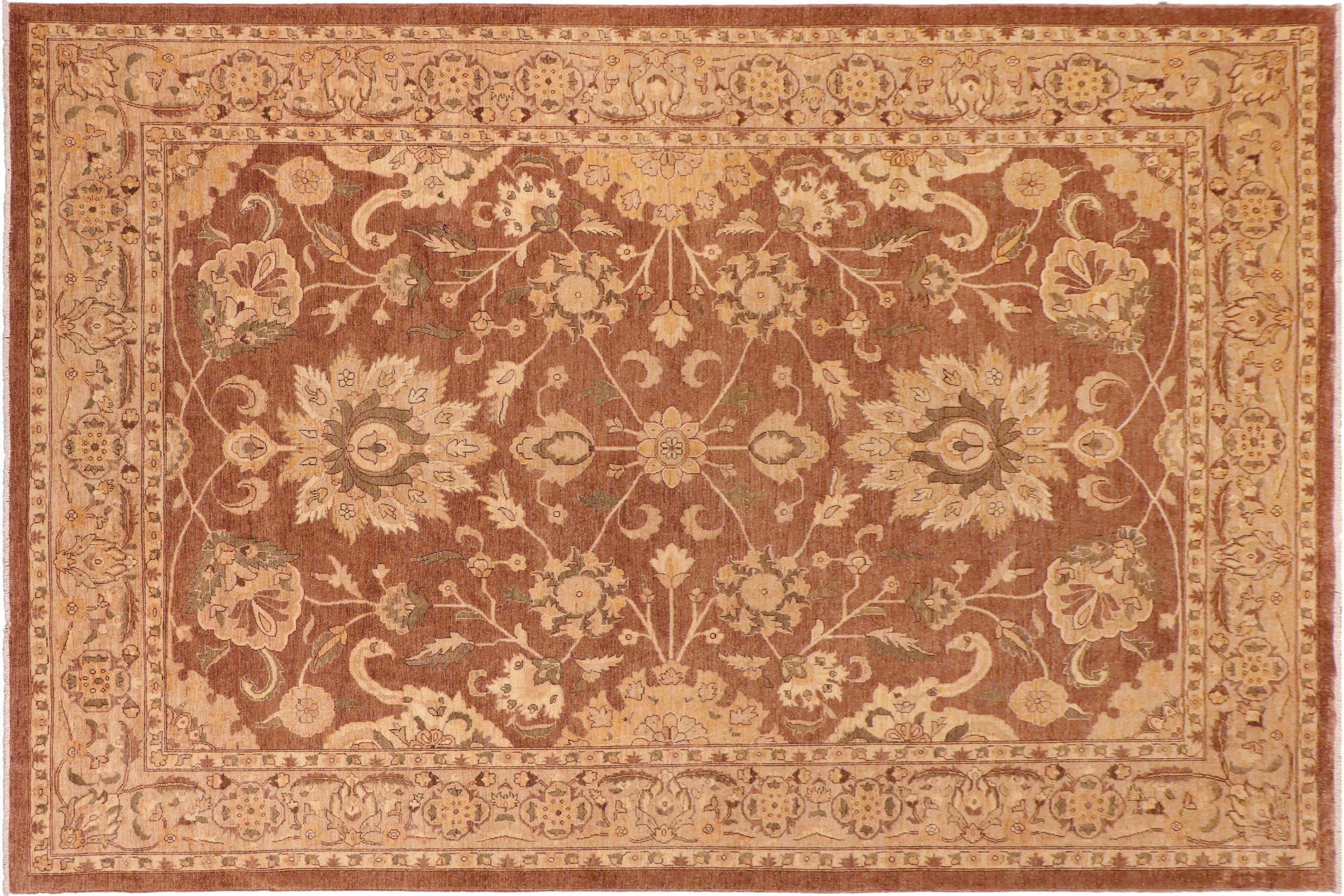 handmade Traditional Kafkaz Brown Dark Tan Hand Knotted RECTANGLE 100% WOOL area rug 10x13