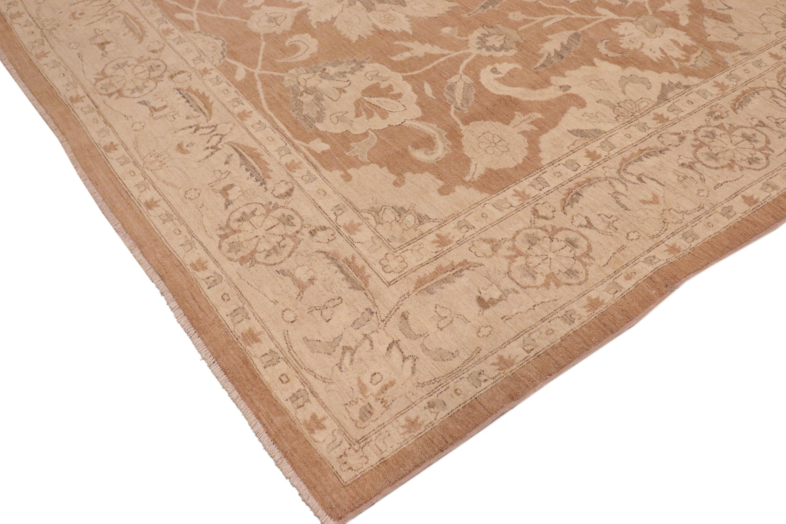 handmade Traditional Kafkaz Brown Tan Hand Knotted RECTANGLE 100% WOOL area rug 10x14