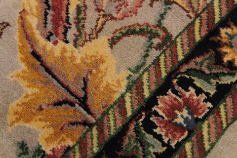 handmade Traditional Kamal Gray Black Hand Knotted RUNNER 100% WOOL area rug 3' x 8'