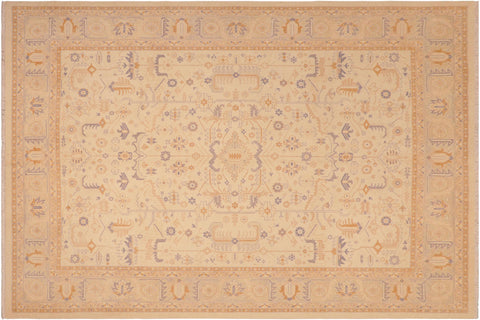 handmade Traditional Kafkaz Beige Lt. Gray Hand Knotted RECTANGLE 100% WOOL area rug 8x10