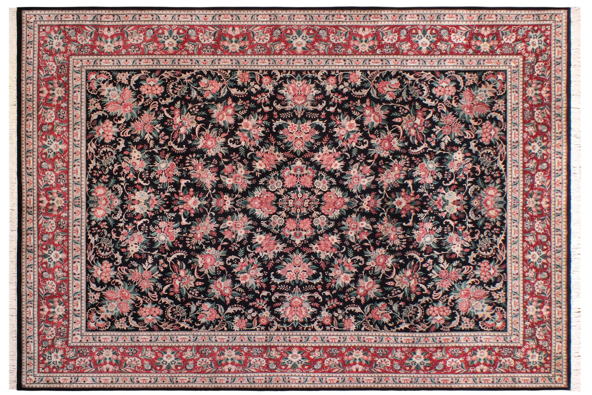 handmade Traditional Sarook Black Red Hand Knotted RECTANGLE 100% WOOL area rug 9x12