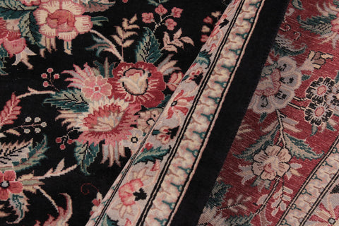 handmade Traditional Sarook Black Red Hand Knotted RECTANGLE 100% WOOL area rug 9x12