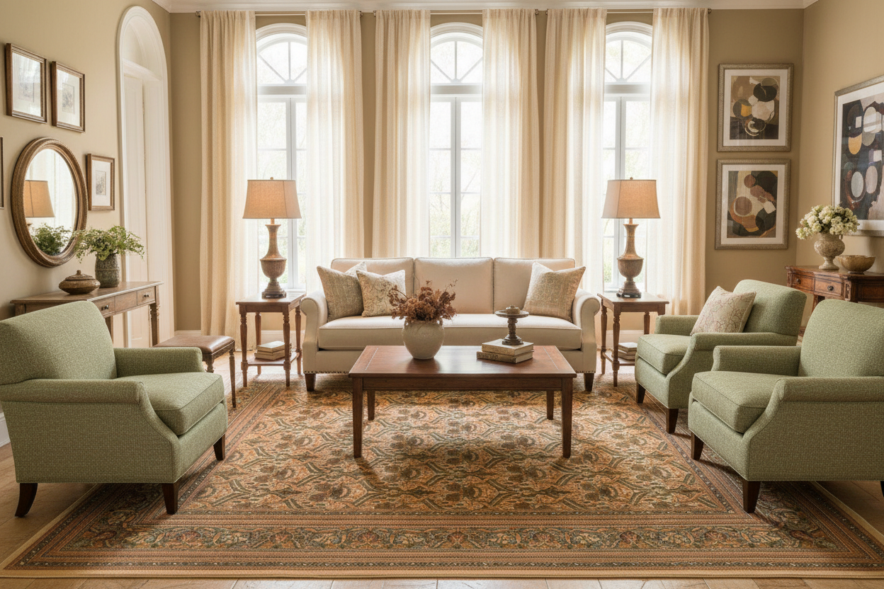 handmade Transitional Hamjolie Ivory Lt. Green Hand Knotted RECTANGLE 100% WOOL area rug 9x12