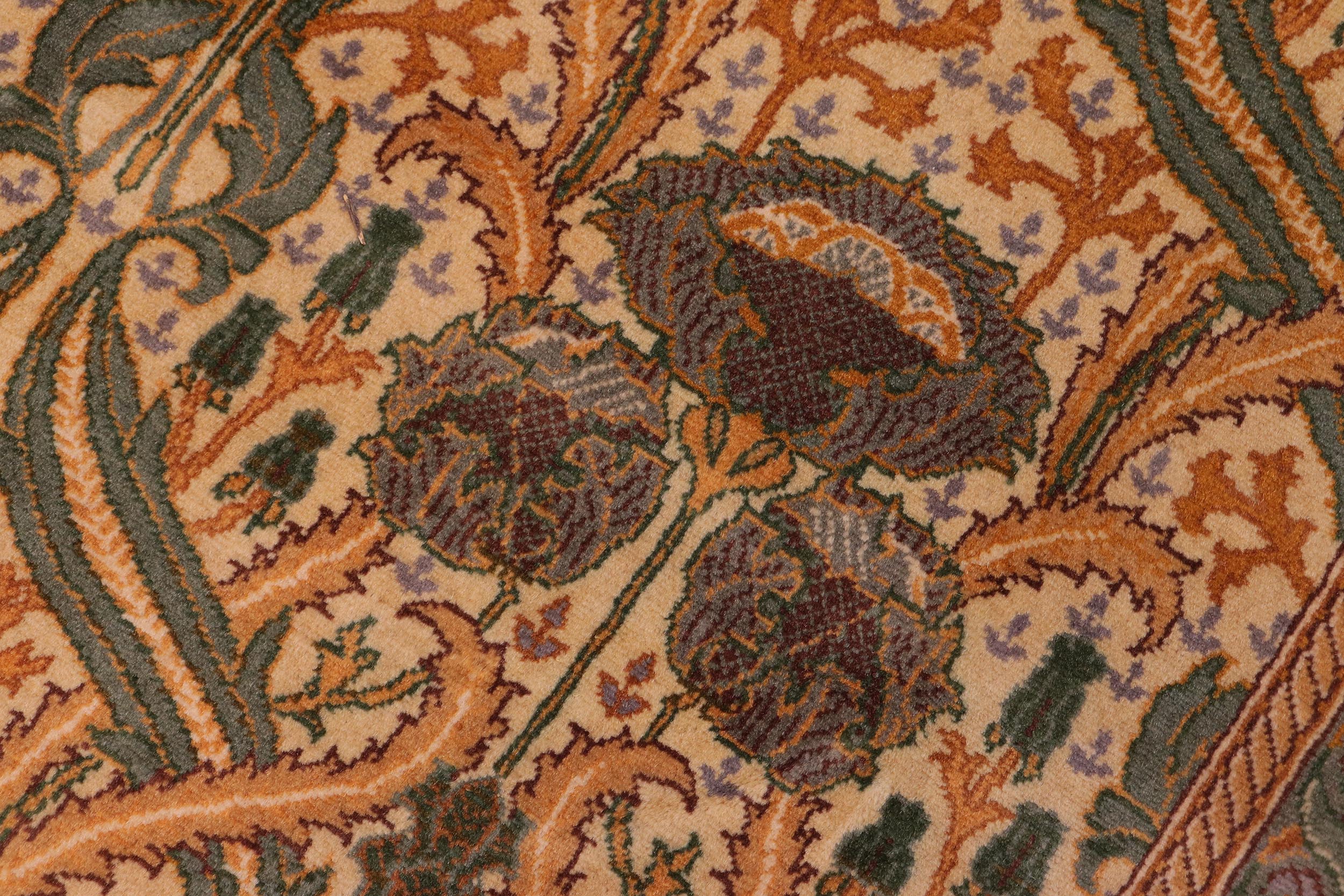 handmade Transitional Hamjolie Ivory Lt. Green Hand Knotted RECTANGLE 100% WOOL area rug 9x12