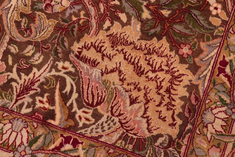 handmade Transitional William Brown Ivory Hand Knotted RECTANGLE 100% WOOL area rug 9x12