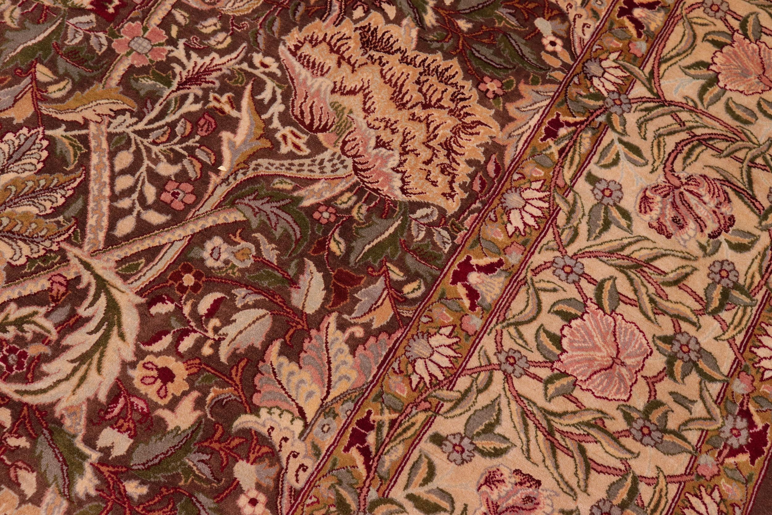 handmade Transitional William Brown Ivory Hand Knotted RECTANGLE 100% WOOL area rug 9x12