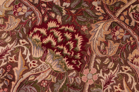 handmade Transitional William Brown Ivory Hand Knotted RECTANGLE 100% WOOL area rug 9x12