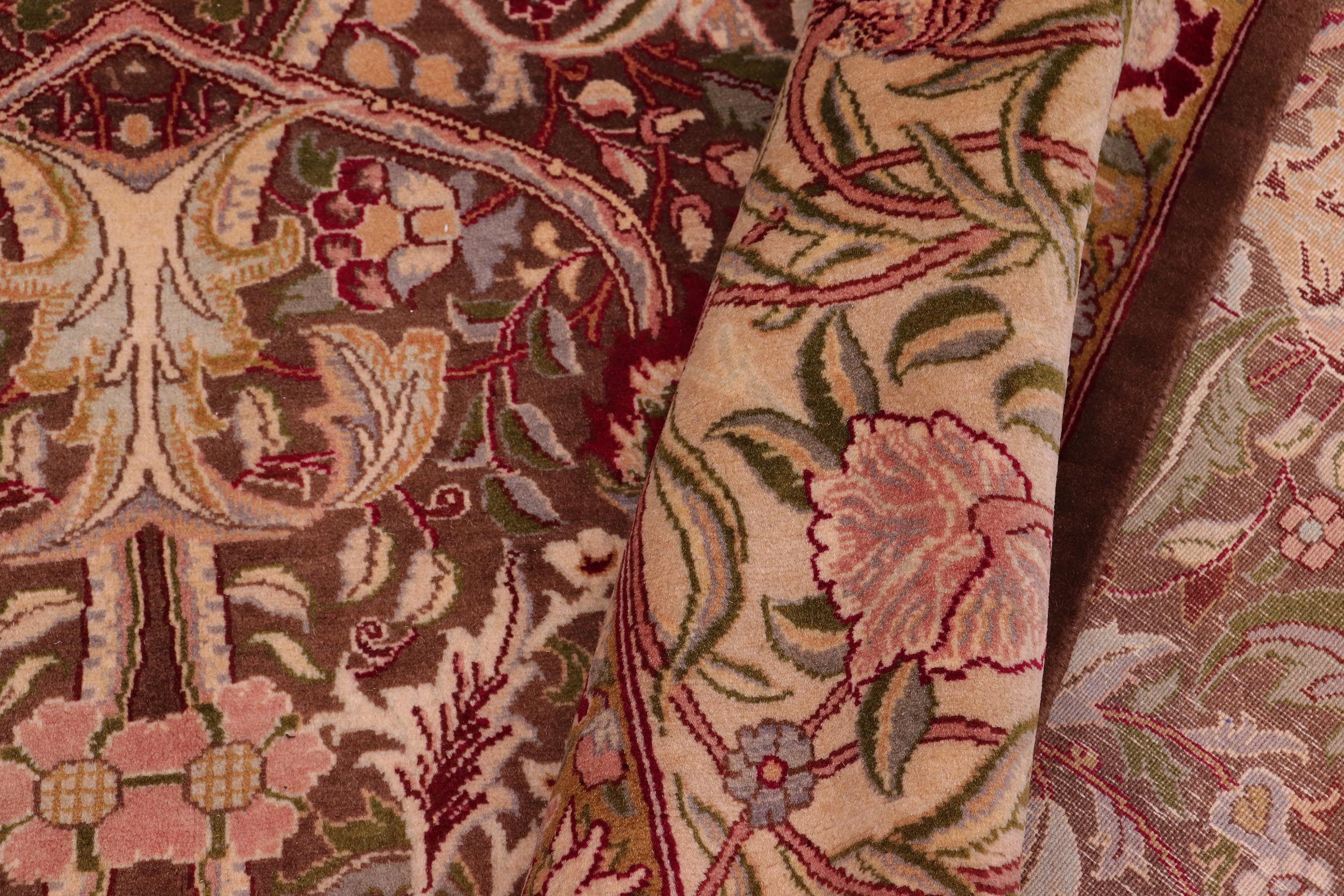 handmade Transitional William Brown Ivory Hand Knotted RECTANGLE 100% WOOL area rug 9x12