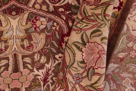 handmade Transitional William Brown Ivory Hand Knotted RECTANGLE 100% WOOL area rug 9x12