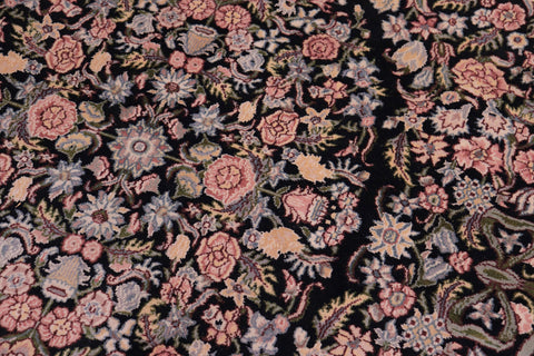 handmade Traditional Tamour Black Black Hand Knotted RECTANGLE 100% WOOL area rug 9x12